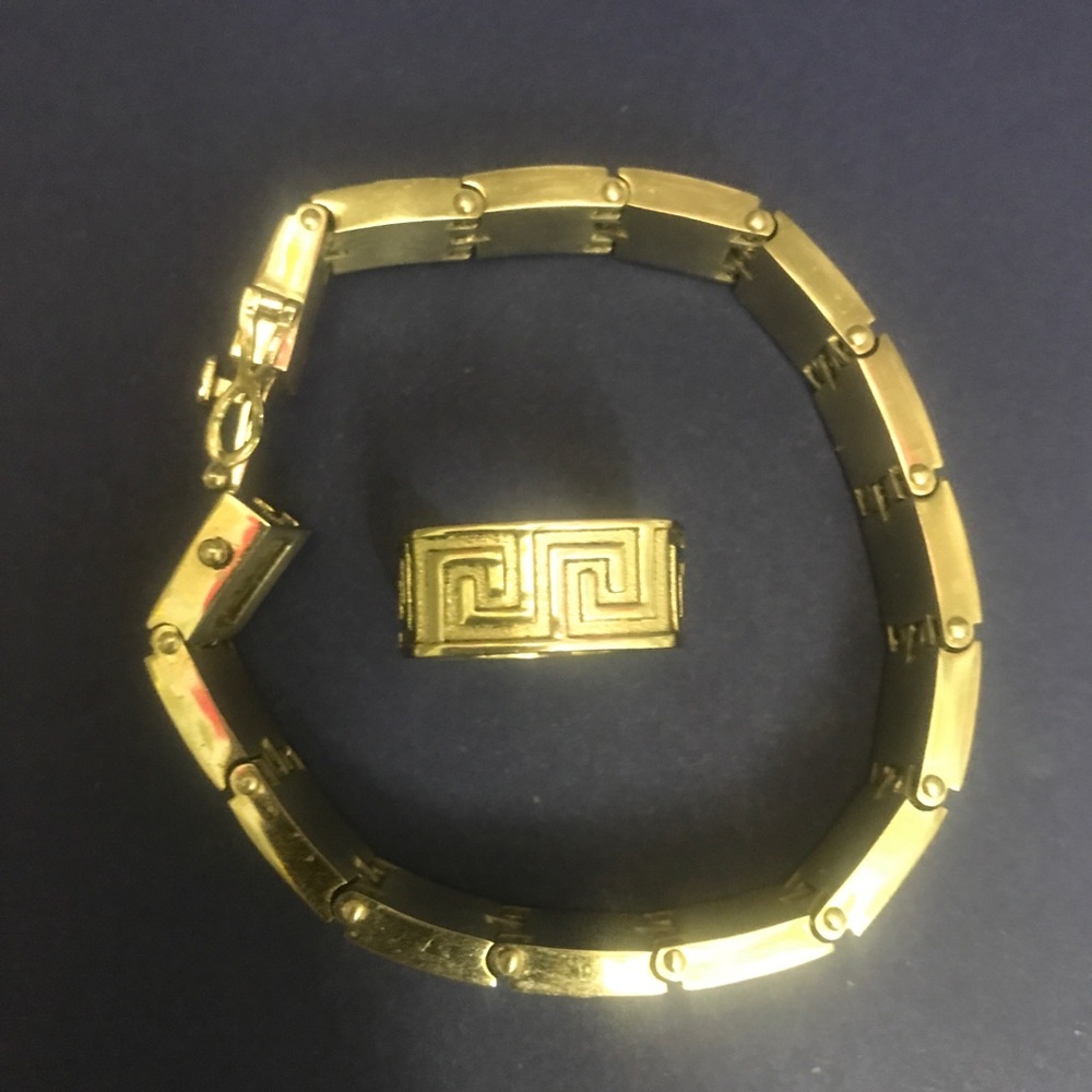 Mens steel Greek key set